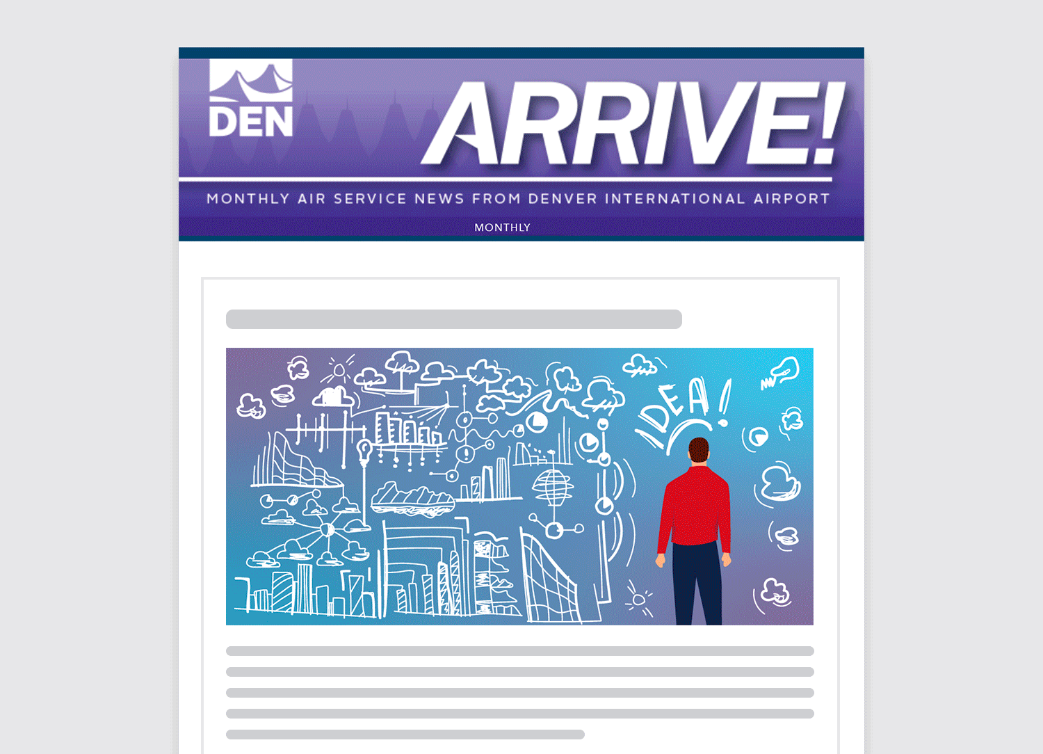 Animation of the alternating horizontal graphics for the Denver International Airport's internal newsletter