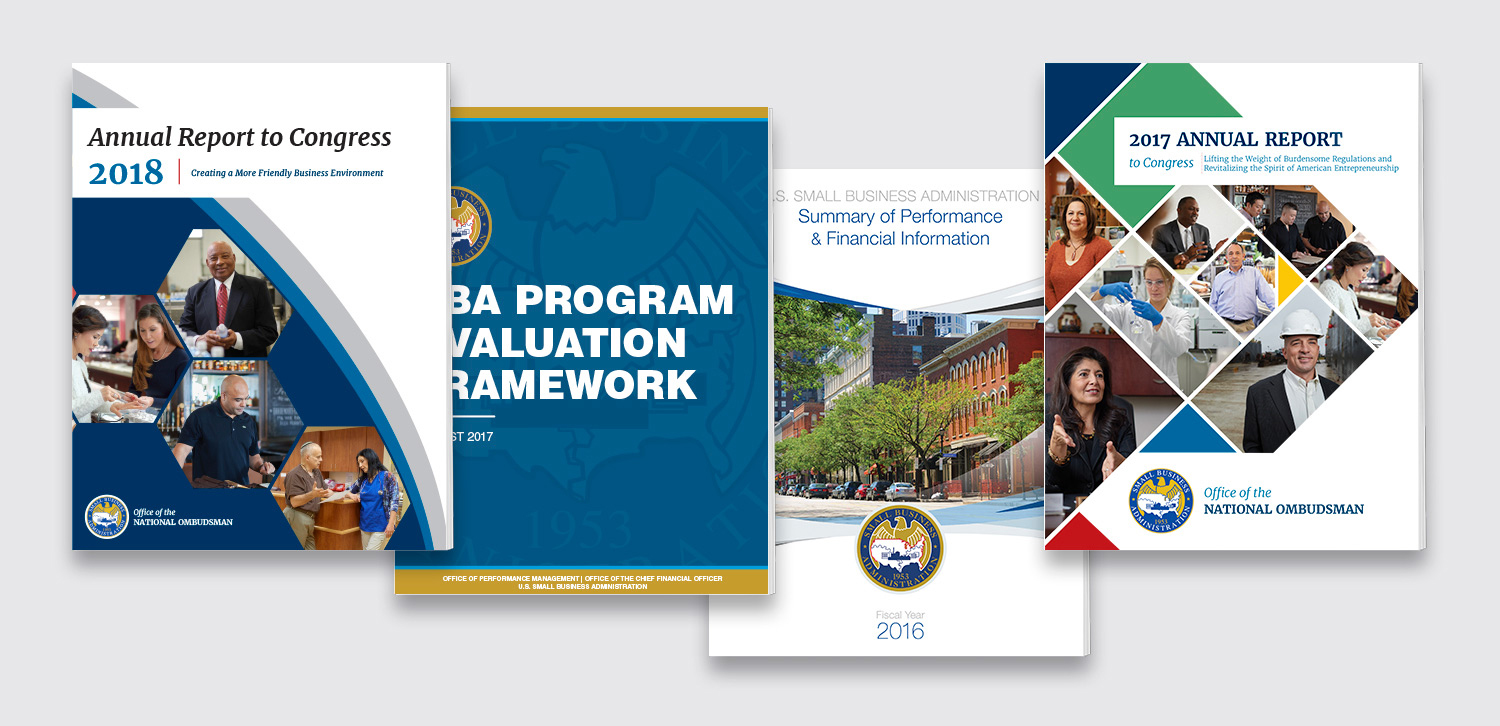 Small business cover designs Four cover designs for the Small Business Administration annual reports