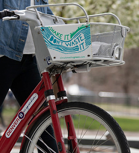 CM Green bike share basket ads