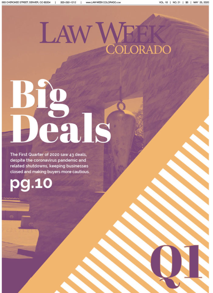 Law Week Colorado Big Deals Quarter One Cover