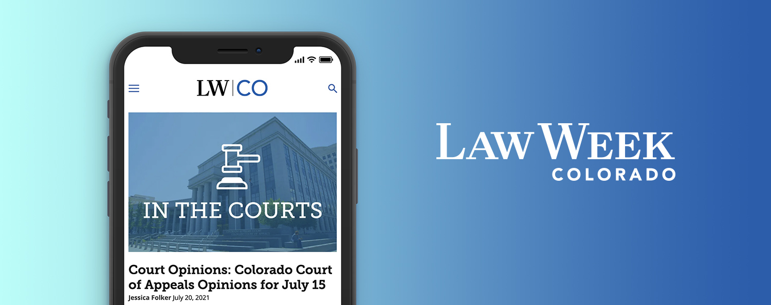 Animation of alternating interior spreads of the Law Week Colorado newspaper 