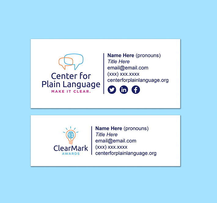 Center for plain language and clear mark email signature sample