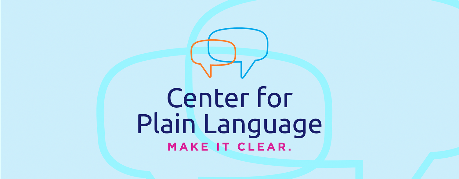 Center for Plain Language logo, make it clear