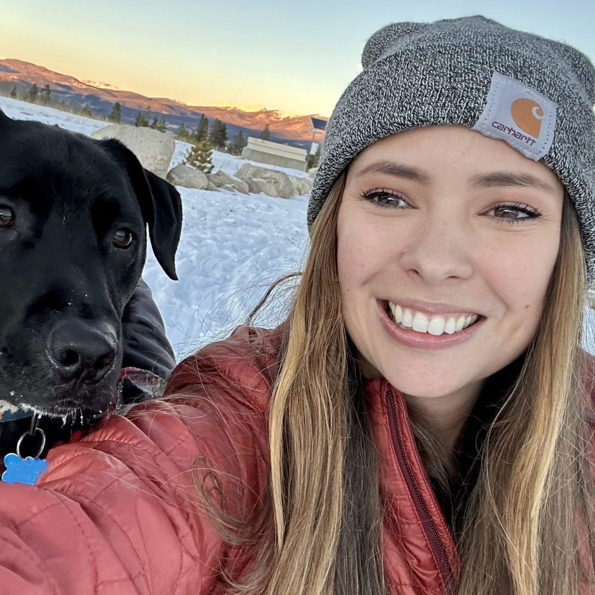 Jordyn Lang with her dog Marty